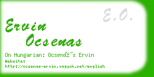 ervin ocsenas business card